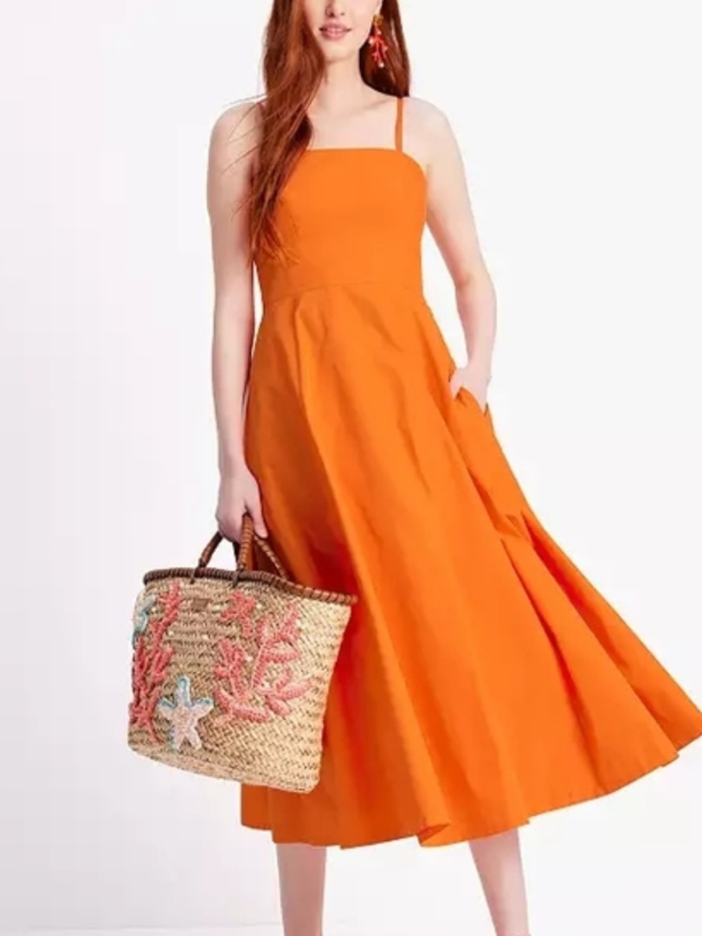 NWT Kate Spade Orange Anita Taffeta Women's Dress Size 10